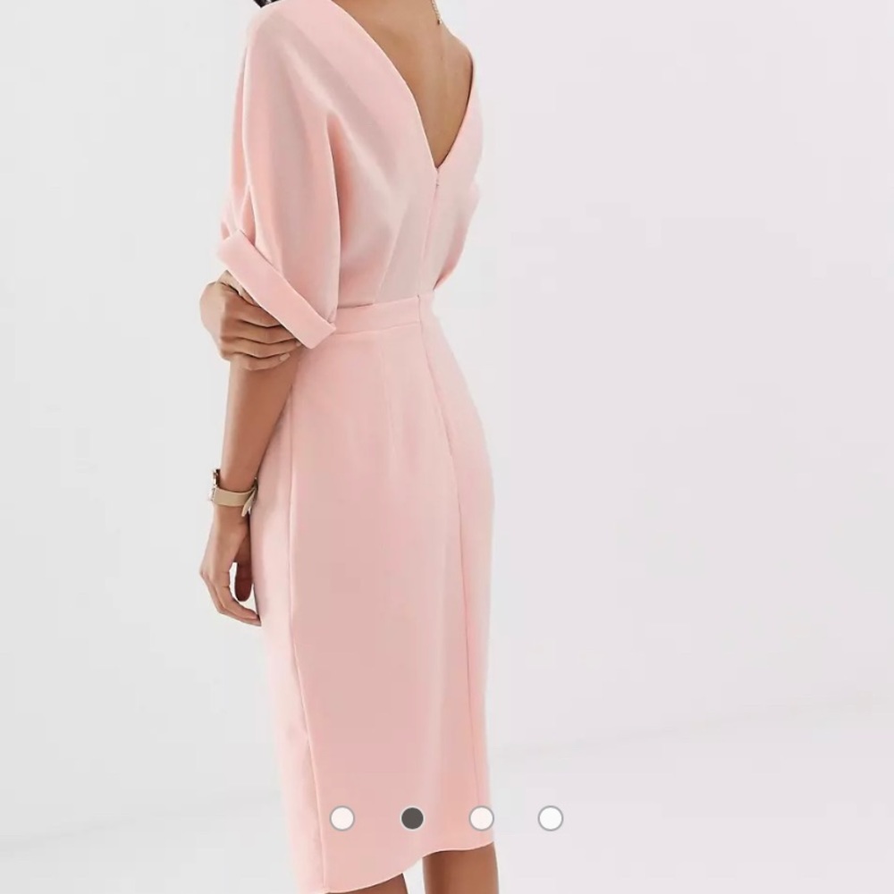 Deep V back Midi Dress classic
